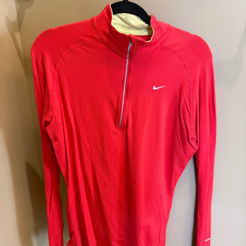 Womens Nike L Dri-Fit Athletic Running Top Quarter Zip